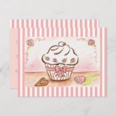 Cupcake-uitnodiging Kaart (Voorkant / Achterkant)