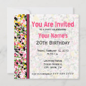 Cupcake-uitnodiging - Multicolor Paint Splatter Kaart (Achterkant)