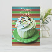 Cupcake Uitnodiging Sjabloon (Staand voorkant)