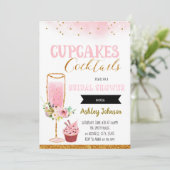 Cupcake, uitnodiging voor cocktails (Staand voorkant)