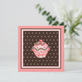 Cupcake uitnodigingen (Staand voorkant)