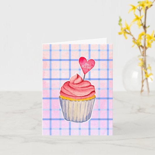 Cupcake Valentijn Kaart (Gele Bloem)