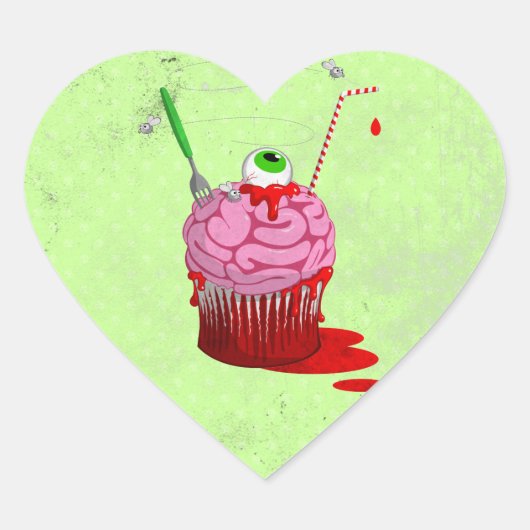 Cupcake van de doden hart sticker (Voorkant)