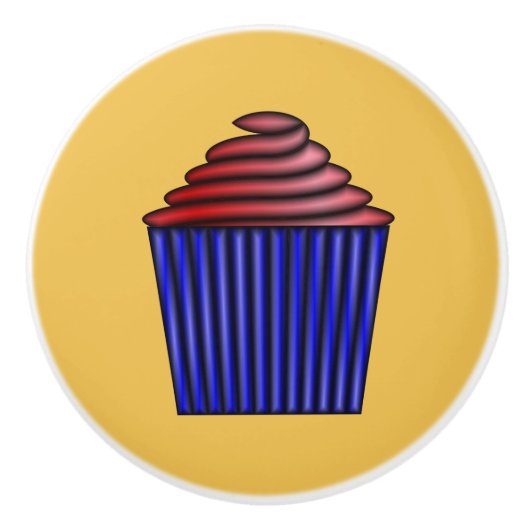 Cupcake van Kenneth Yoncich Keramische Knop (Voorkant)