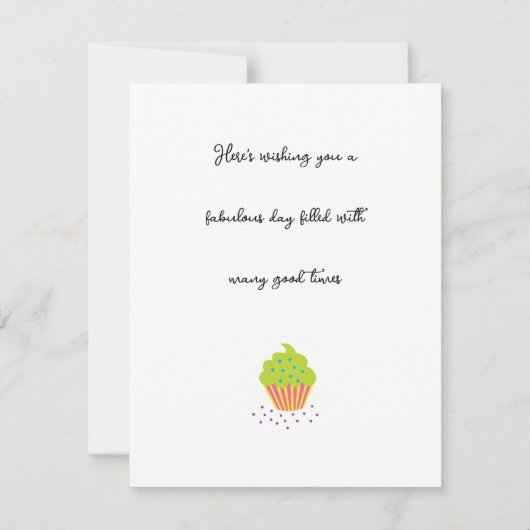 Cupcake Verjaardag Kaart Sjabloon (Achterkant)