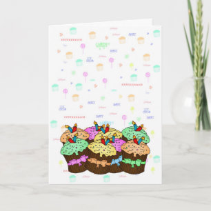 Cupcake Verjaardag Kaart - Sweet Birthday - Cupcak