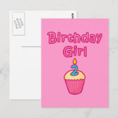 Cupcake Verjaardag Meisje 2 Briefkaart (Voorkant / Achterkant)