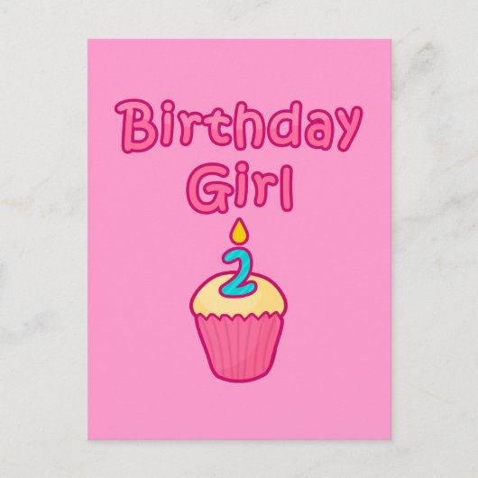 Cupcake Verjaardag Meisje 2 Briefkaart (Voorkant)