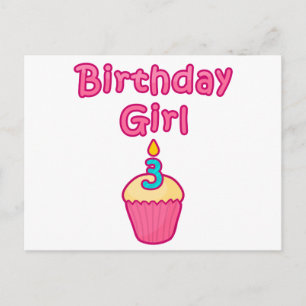 Cupcake Verjaardag Meisje 3 Briefkaart