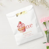 Cupcake Verjaardag Uitnodiging, Meisjes 1e Verjaar Bedankzakje (Gezegeld)