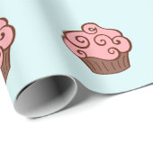 Cupcake verjaardagscadeau inpakpapier (Rol Hoek)