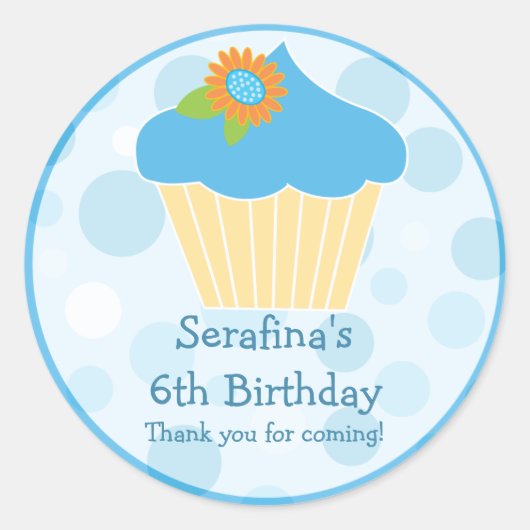 Cupcake verjaardagscadeau Sticker (Voorkant)