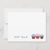 Cupcake Verjaardagsfeestje Kaart (Achterkant)
