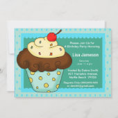 Cupcake verjaardagsfeestje uitnodigingen (Achterkant)