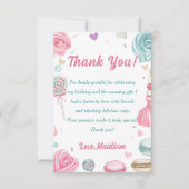 Cupcake verjaardagsfeestje zo lief Snoep Bedankkaart (Voorkant)