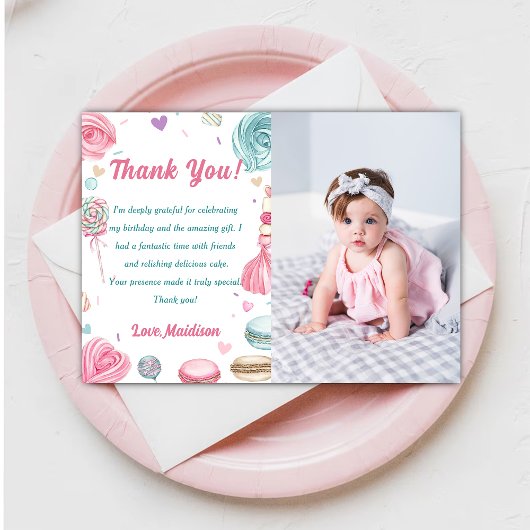 Cupcake verjaardagsfeestje zo lief Snoep Bedankkaart