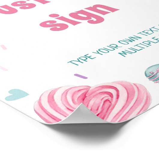 Cupcake verjaardagsfeestje zo lief Snoep tafelteke Poster (Hoek)