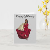 Cupcake-verjaardagskaart Kaart (Gele Bloem)