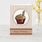 Cupcake verjaardagskoffie - Wenskaart met Choco Kaart (Gele Bloem)