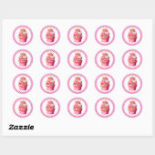 Cupcake Verjaardagsstickers Ronde Sticker (Vel)