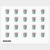 Cupcake Verjaardagsstickers Ronde Sticker (Vel)