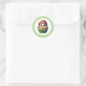 Cupcake Verjaardagsstickers Ronde Sticker (Tas)