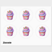 Cupcake Verjaardagsstickers Ronde Sticker (Vel)