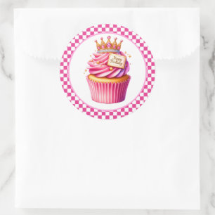 Cupcake Verjaardagsstickers Ronde Sticker