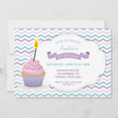 Cupcake verjaardagsuitnodiging - V1 Kaart (Voorkant)