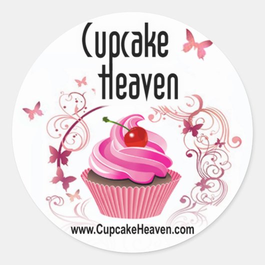 Cupcake Verpakking Sticker "Cupcake Heaven" (Voorkant)