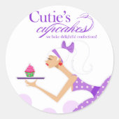 Cupcake Verpakking Sticker "Cutie's Cupcakes" (Voorkant)