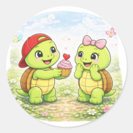 Cupcake Verrassing Ronde Sticker