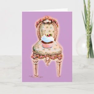 Cupcake & Victoriaans Stoel Note Kaart