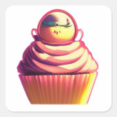 Cupcake Vierkante Sticker (Voorkant)