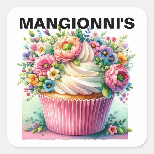 Cupcake Vierkante Sticker (Voorkant)