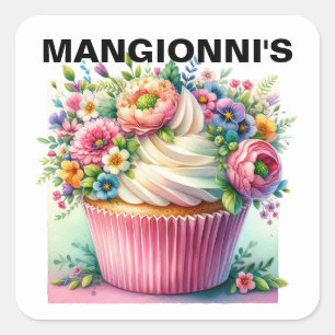 Cupcake Vierkante Sticker