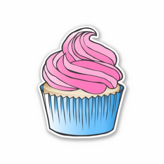 Cupcake Vinyl Sticker (Voorkant)