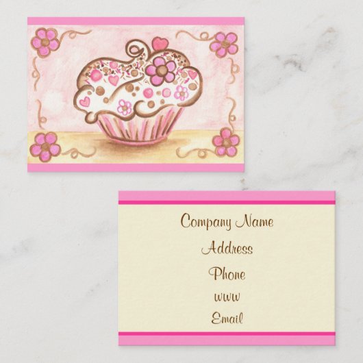 Cupcake Visitekaartje (Voorkant / Achterkant)