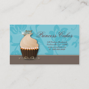Cupcake Visitekaartje Crown Blue Cream