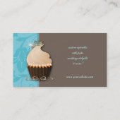 Cupcake Visitekaartje Crown Blue Cream (Achterkant)