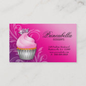 Cupcake Visitekaartje Crown Classy Pink Paars (Achterkant)
