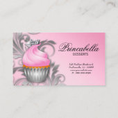 Cupcake Visitekaartje Crown Classy Silver Pink (Achterkant)