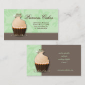 Cupcake Visitekaartje Crown Mint Brown Cream (Voorkant / Achterkant)