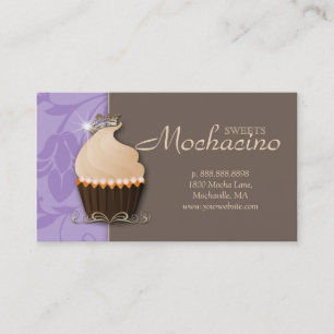 Cupcake Visitekaartje Crown Paars Brown