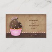 Cupcake Visitekaartje Crown Pink Brown Caramel (Achterkant)