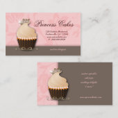 Cupcake Visitekaartje Crown Pink Brown Cream (Voorkant / Achterkant)