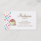 Cupcake Visitekaartje Cute Polka Dots (Achterkant)