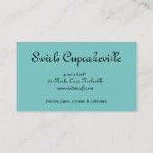 Cupcake Visitekaartje Floral Damask Baby Blue (Achterkant)