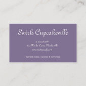 Cupcake Visitekaartje Floral Damask Paars (Achterkant)
