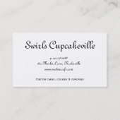 Cupcake Visitekaartje Floral Damask Silver (Achterkant)